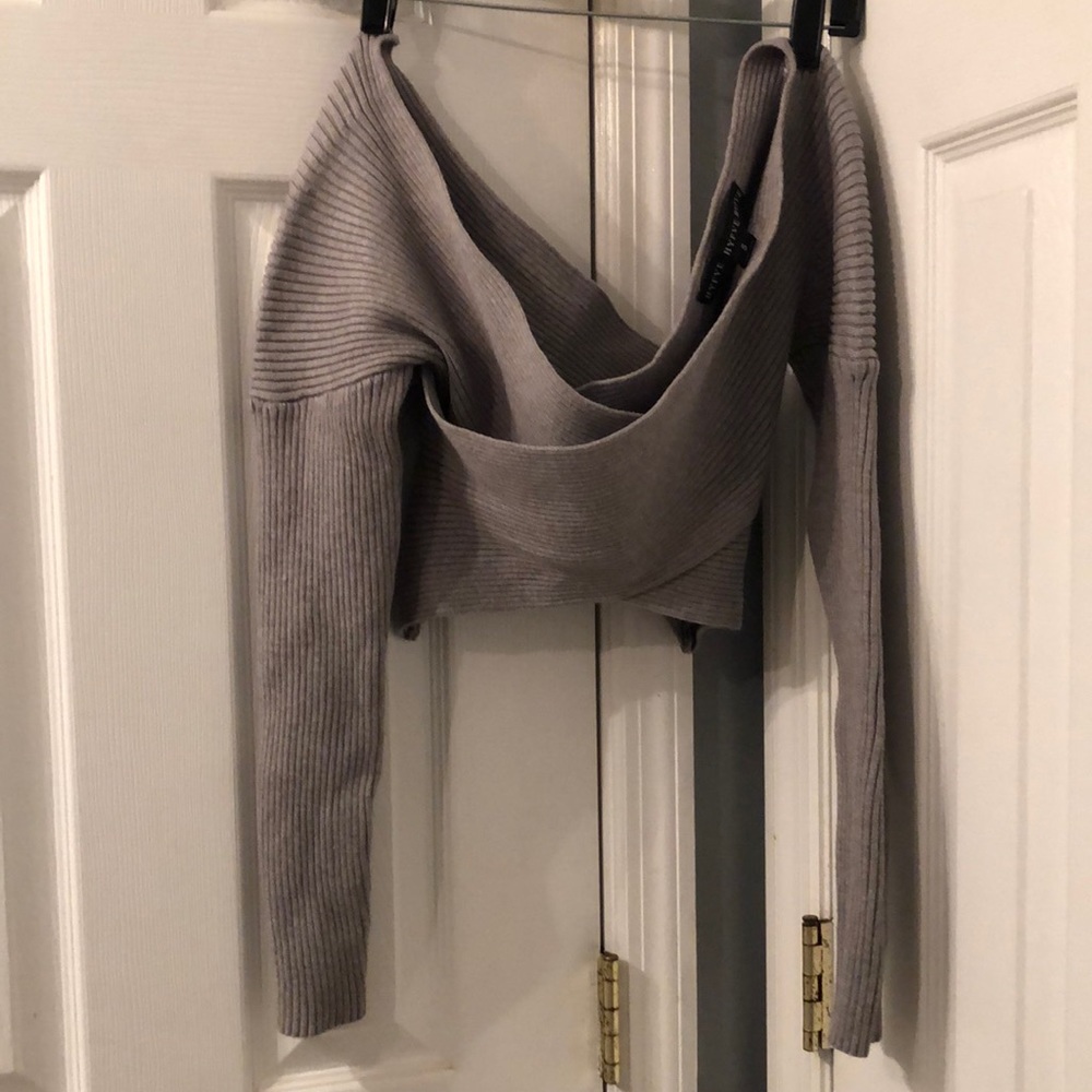 Crossover sweater crop top